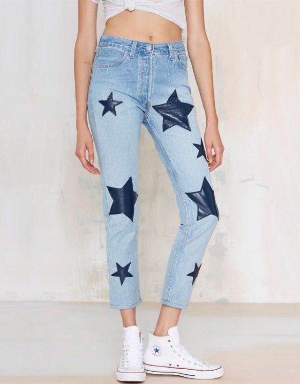 buz mavisi rengi yuksek bel jean kot pantolon