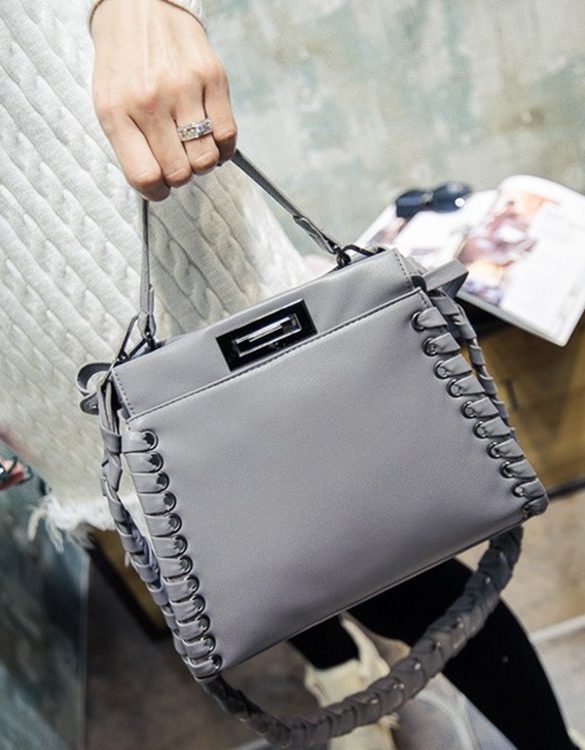 gri deri orgulu kol cantasi