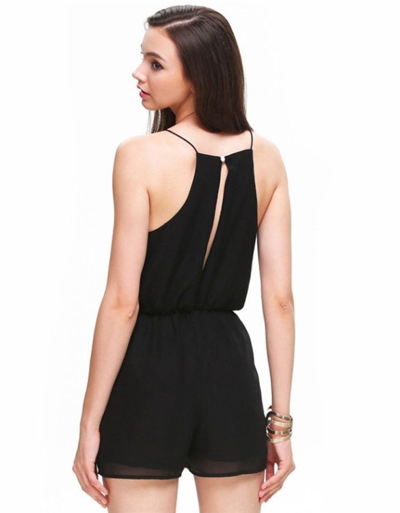 ortlu siyah mini yazlik tulum