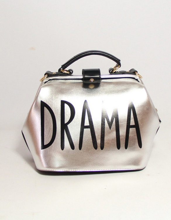 parlak deri gumus rengi kol el cantasi