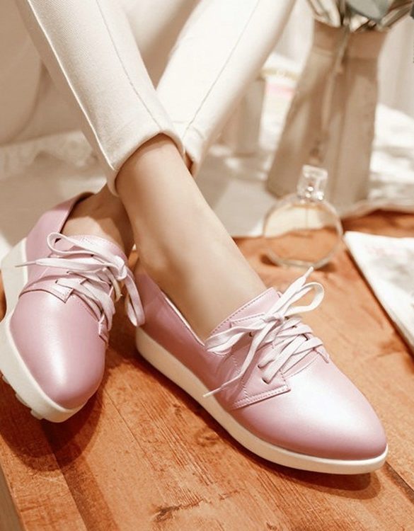 pudra gizli topuklu bagcikli deri ayakkabi