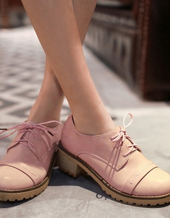 pudra rengi bagcikli deri oxford