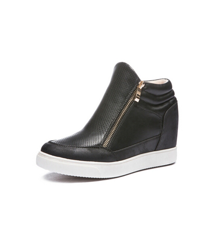 siyah gizli topuklu deri sneaker