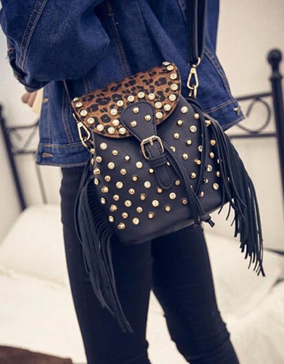 zimbali puskullu mini kahverengi sirt cantasi